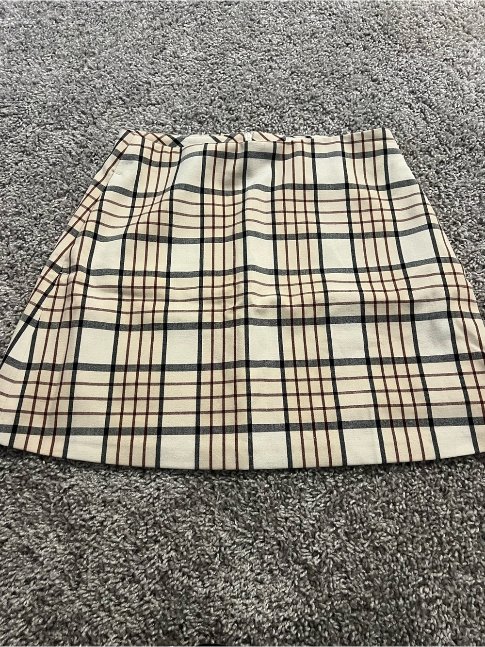 Wilfred Cream Plaid Mini Skirt